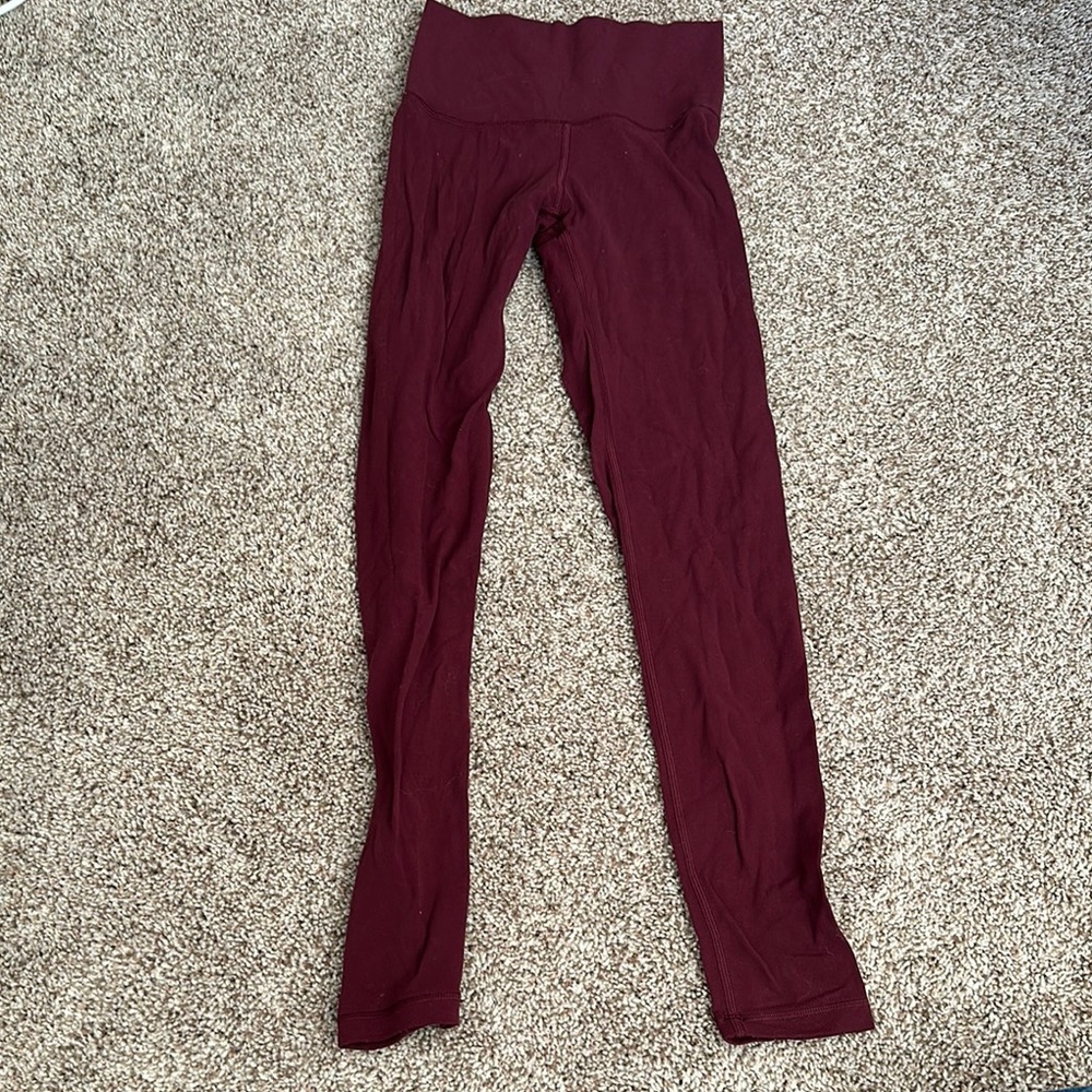 High-Waisted Burgundy Leggings